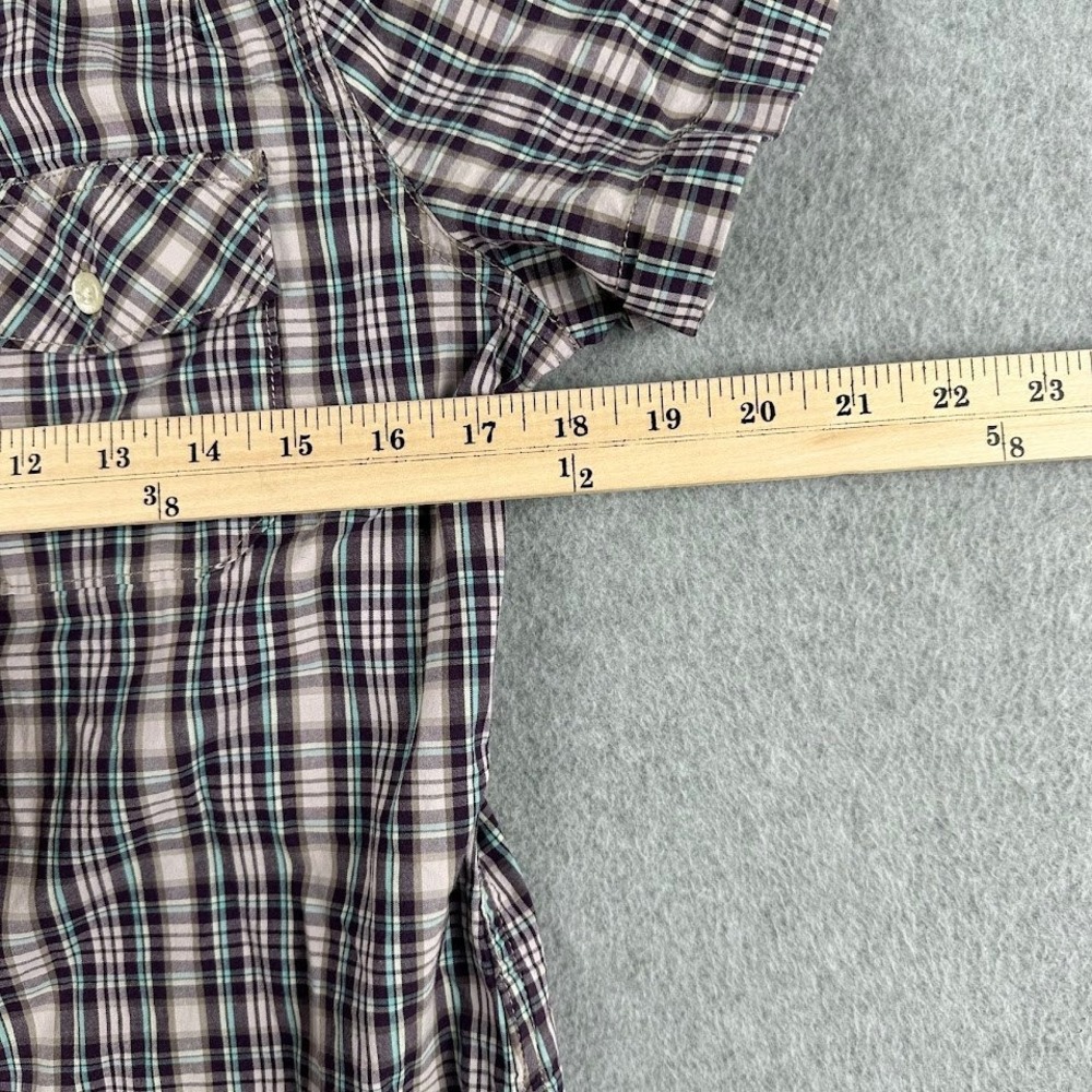 Woolrich‎ Womens Plaid Short Sleeve Button Up Shirt Size Small Purple Pink Blue - Picture 5 of 6